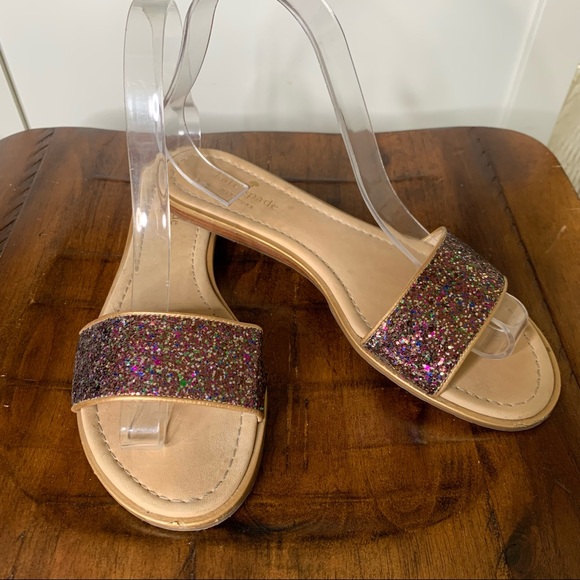 kate spade Shoes - Kate Spade Madeline Pink Glitter Flat Slide Sandal